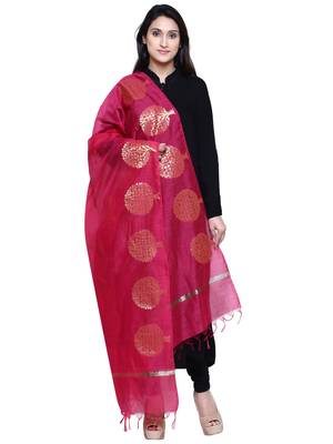 Women's Banarasi Cotton Silk Chanderi Jacquard Dupatta 1