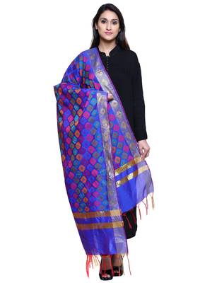 Women's Banarasi Cotton Silk Chanderi Jacquard Dupatta 1