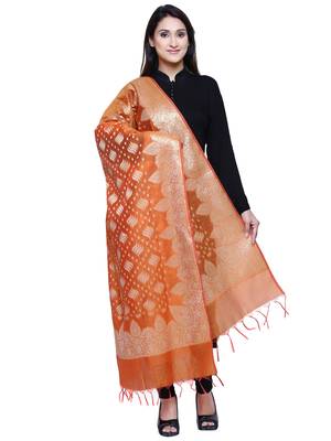 Women's Banarasi Cotton Silk Chanderi Jacquard Dupatta 1