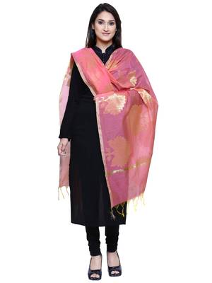 Women's Banarasi Cotton Silk Chanderi Jacquard Dupatta 3