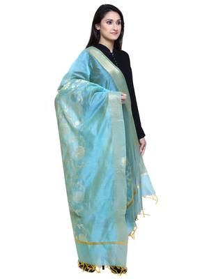 Women's Banarasi Cotton Silk Chanderi Jacquard Dupatta 2