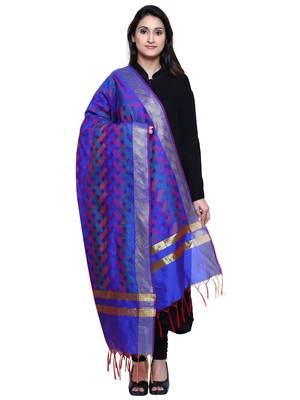 Women's Banarasi Cotton Silk Chanderi Jacquard Dupatta 1