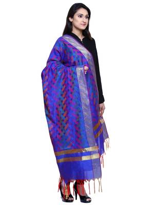 Women's Banarasi Cotton Silk Chanderi Jacquard Dupatta 2