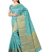 Women's Sky Blue Jacquard Banarasi Silk Saree With Rich Pallu
