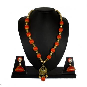 Orange necklaces 1