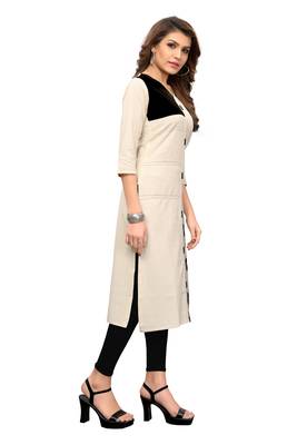 White printed cotton kurti 5