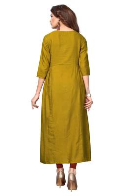 Green plain cotton kurti 2