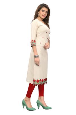 White printed cotton kurti 3