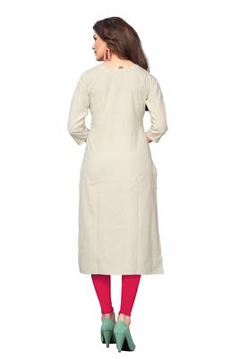White embroidered cotton kurti 2
