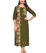Green printed rayon kurti