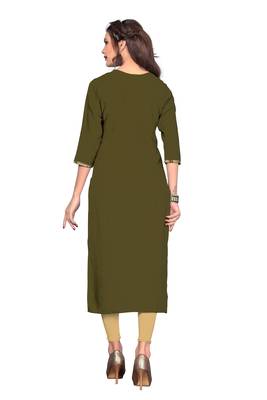 Green printed rayon kurti 2