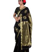 Black bengal handloom saree with blouse