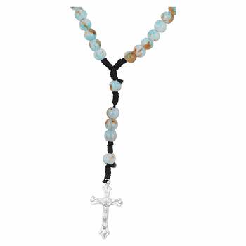 Saizen Chp98 Cross Pendant With Blue Beads Chain For Men,Boys,Husband & Unisex 1
