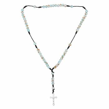 Saizen Chp98 Cross Pendant With Blue Beads Chain For Men,Boys,Husband & Unisex 2