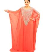Light-pink embroidered georgette islamic kaftans