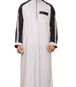 White Plain Polyester Mens Galabiyya Thobe