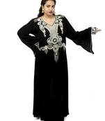 Black embroidered georgette islamic kaftan