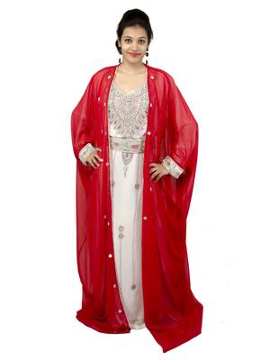 Multicolor embroidered georgette islamic kaftan 1