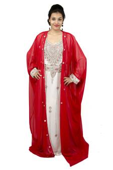 Multicolor embroidered georgette islamic kaftan