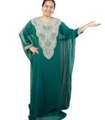 Green embroidered georgette islamic kaftan