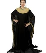Black embroidered georgette islamic kaftan