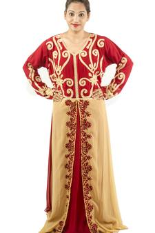 Multicolor embroidered georgette islamic kaftan