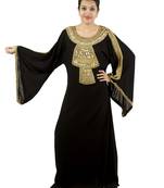 Black embroidered georgette islamic kaftan