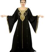 Black embroidered georgette islamic kaftan