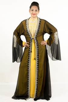 Multicolor embroidered georgette islamic kaftan