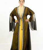 Multicolor embroidered georgette islamic kaftan