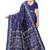 Blue printed art silk saree with blouse