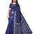 Blue printed art silk saree with blouse