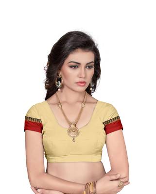 Chiku woven cotton silk saree with blouse 5