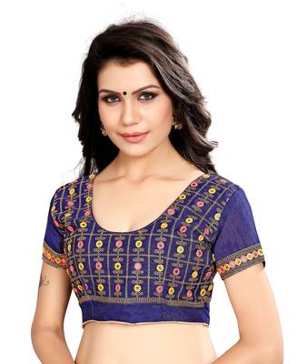 Orange woven poly silk saree with blouse 4