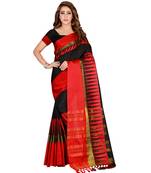 Black woven cotton silk saree with blouse