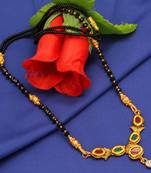 Maroon American Diamond Traditional Mangalsutra