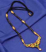 Maroon American Diamond Traditional Mangalsutra