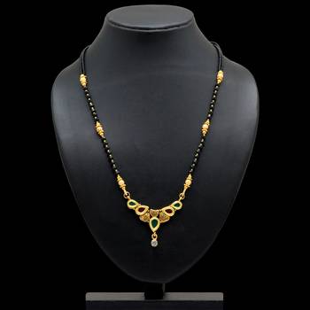 Maroon American Diamond Traditional Mangalsutra 2