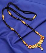 Maroon American Diamond Traditional Mangalsutra