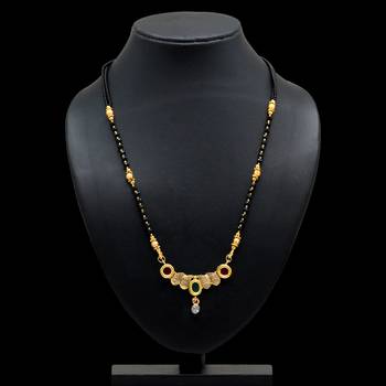 Maroon American Diamond Traditional Mangalsutra 2