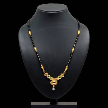 Maroon American Diamond Traditional Mangalsutra 2