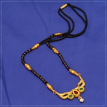 Maroon American Diamond Traditional Mangalsutra 1