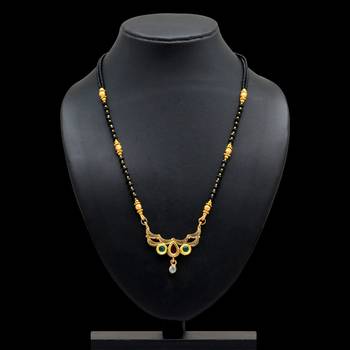 Maroon American Diamond Traditional Mangalsutra 2