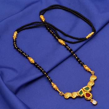 Maroon American Diamond Traditional Mangalsutra 1