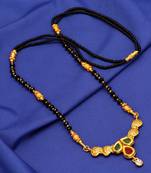 Maroon American Diamond Traditional Mangalsutra