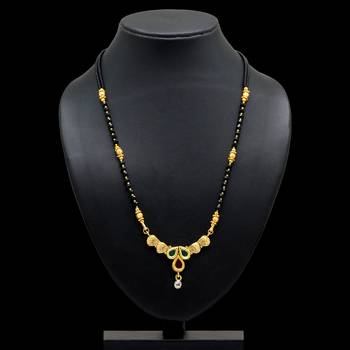 Maroon American Diamond Traditional Mangalsutra 2