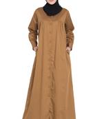 Brown Plain Cotton Abaya