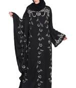 Black Embroidered Nida Abaya