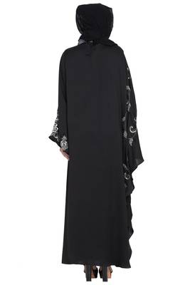 Black Embroidered Nida Abaya 5
