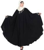 Black Embroidered Crepe Abaya